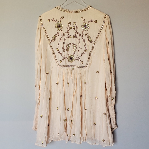 Free People Bali Golden Sun Dress - Blush Pink Mini Dress - Picture 5 of 13